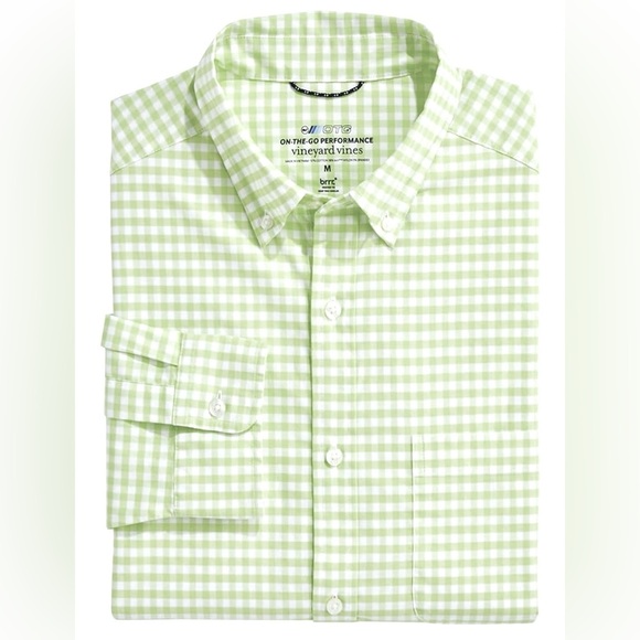 Vineyard Vines On-The-Go Performance Gingham Button Down Shirt Men's SZ L - Picture 3 of 5